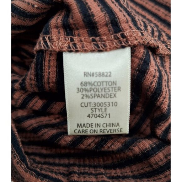 NWT Max Studio London Brown & Black Striped Puff Sleeve Scoop Neck Top/Sz. XS - Picture 8 of 8